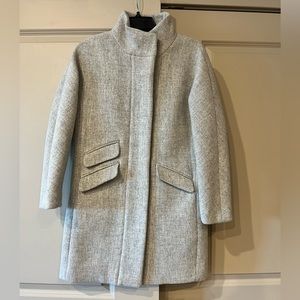 J.Crew light grey stadium cloth Cocoon coat 0P